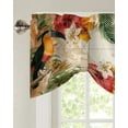 thumbnail image 2 of Toucan Flower Fruit Pineapple Map Window Valance Curtain Kitchen Cafe Short Curtains Living Room Tie-Up Valance Curtain, 2 of 6