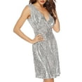 thumbnail image 2 of Ketyyh-chn99 Robe d'Été pour Femmes Robe Soleil Robes pour Femmes Robe Droite Unie pour les Vacances Robe à Enfiler Robe de Plage Argent,m, 2 of 5