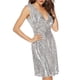 thumbnail image 2 of Vestido midi sin mangas con cuello en V y lentejuelas para mujer - Vestido de fiesta brillante - Traje de cóctel/boda/baile de graduación, 2 of 6