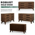 thumbnail image 3 of Acacia Legacy Dresser for Bedroom with 6 Drawers, Solid Wood Double Dresser for Bedroom, Wide Chest of Drawers Storage Organizer Unit for Bedroom, Living Room, Hallway, Walnut, 3 of 8
