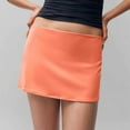 thumbnail image 2 of Sexlip Womens High Waist Pleated Mini Skirt Elastic Waist Design Lightweight Fabric Relaxed Silhouette for Casual Outings Orange M, 2 of 7