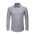 thumbnail image 7 of WTXUE Button-Up Shirts Long Sleeve, Notch Neck Shirts for Men Lapel Loose Shirt Cardigan Solid, Linen Shirts, Outerwear for Men Grey M, 7 of 7