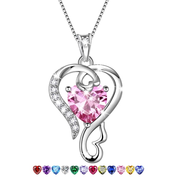 Beautlace 925 Sterling Silver Heart Necklace for Women, Love Pendant Jewelry Gift for Mom Wife Girlfriend, Anniversary Birthday Valentine's Day Gift
