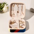 thumbnail image 6 of Geometric Cube Travel Portable Jewelry Box - Square Organizer Box with Bracelet Holder, Earring Organizer – Store Rings, Earrings, Necklaces, Bracelets, and More! Suitable for Girls and Women, 6 of 6