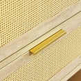 thumbnail image 6 of Vastcury Modern Wooden Dresser with 5 Rattan Drawers, Chest of Drawers with Spacious Storage for Bedroom, Living Room, Natural Wood, 6 of 10