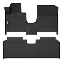 Ikon Motorsports 3D TPE Floor Mats Compatible With 2023-2025 Genesis GV60 Black 3D Molded All Weather Car Carpets 1st 2nd Row Front Rear Protector Liner 3PC Set