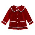 thumbnail image 3 of Pijamas navideños para niños y niñas, ropa de dormir de manga larga de terciopelo rojo, traje de Pjs Top + pantalón, 3 of 4