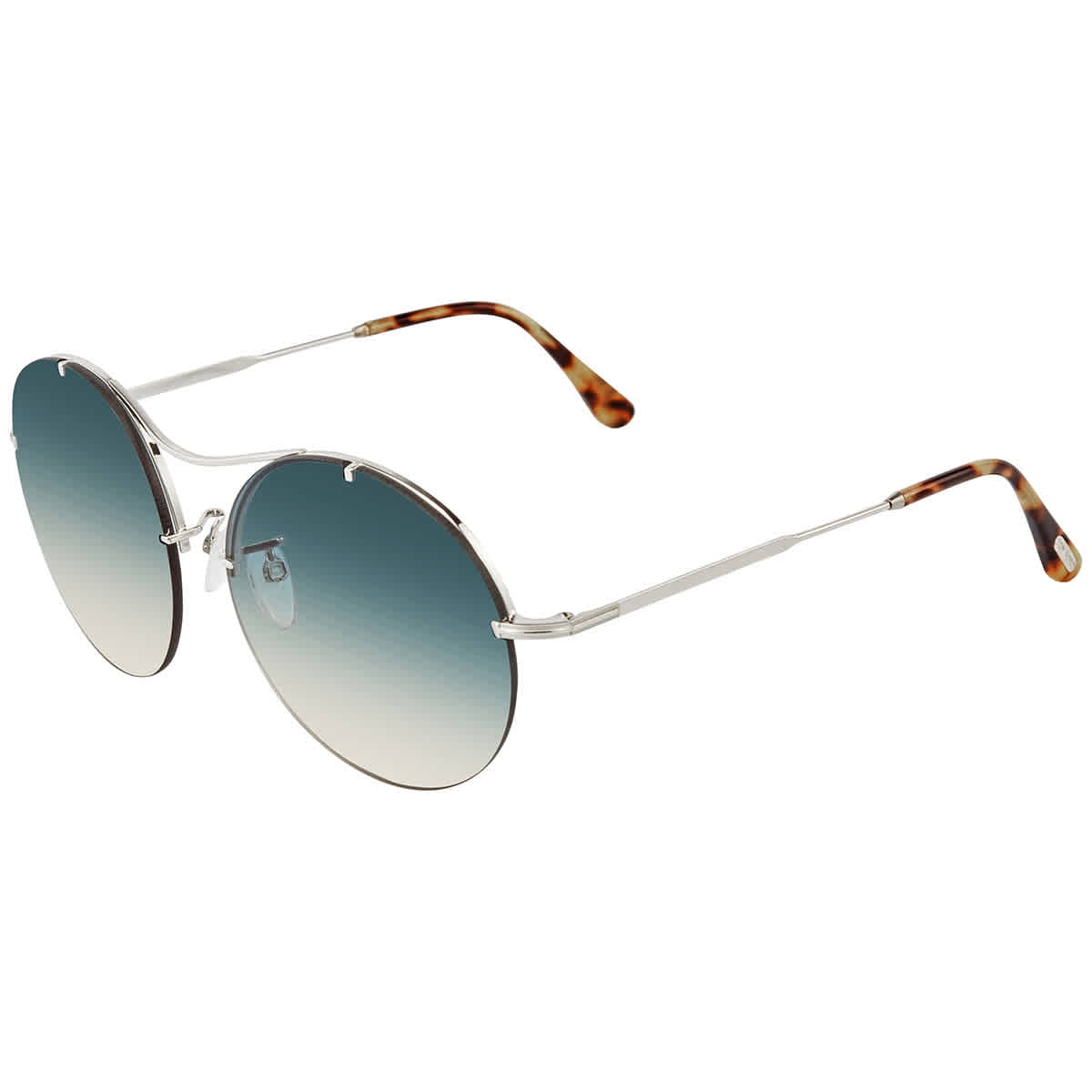 Tom Veronique Green Gradient Round Ladies Sunglasses FT0565 18P -