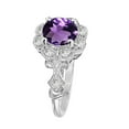thumbnail image 3 of Aonejewelry 1.00 Carat Round Amethyst Gemstone and Halo Diamond Ring in 10K Solid Rose, White & Yellow Gold, 3 of 8