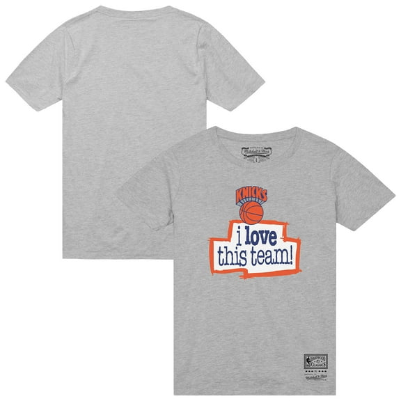 Men's Mitchell & Ness Heather Gray New York Knicks I Love This Team T-Shirt