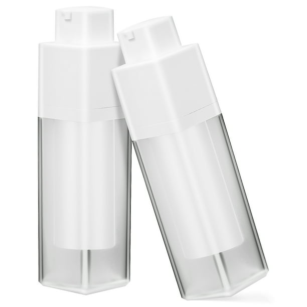 GOOHOCHY 2 frascos con bomba sin aire, frascos con bomba sin aire esmerilados, envases de plástico para humectante, botellas de viaje
