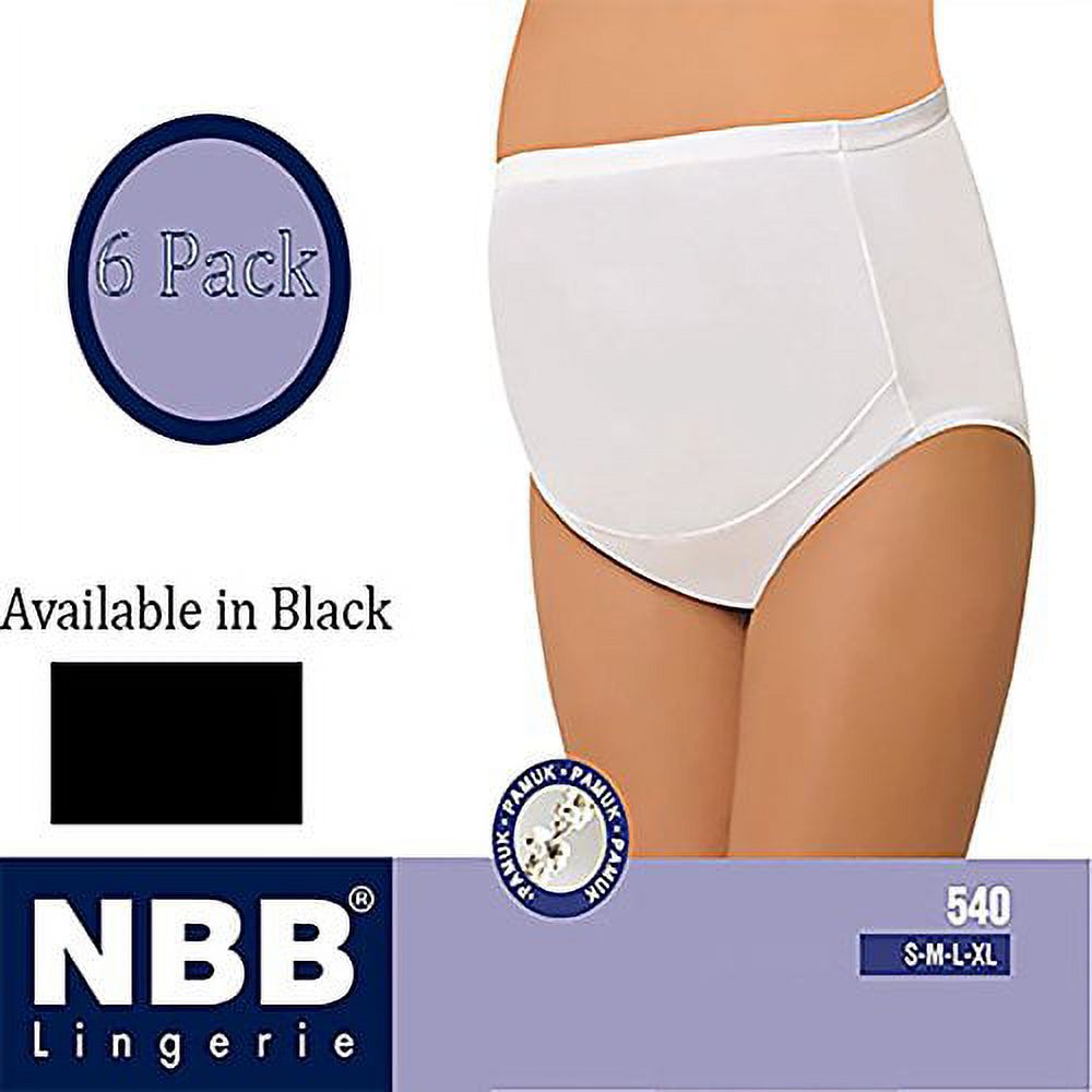 NBB 6 Pack Women's Adjustable Cotton Maternity Underwear High Cut Brief Panties (Large - 6 Pack, Black) - image 4 of 4
