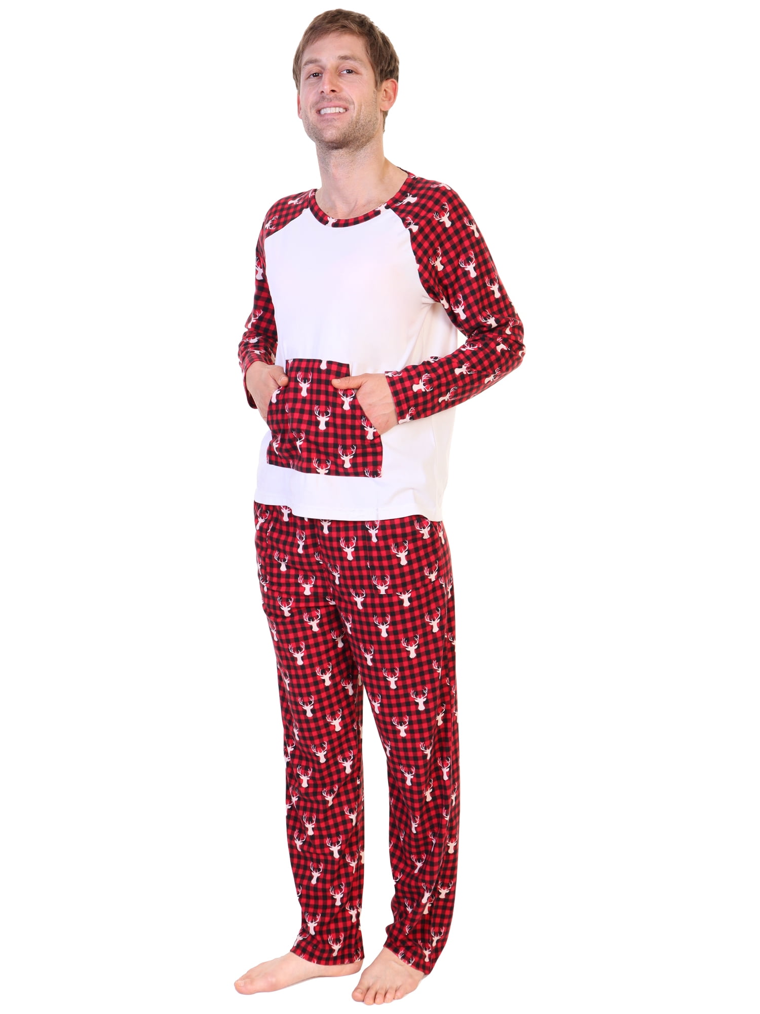 Angelina 2Piece Set Matching Family Flannel Kangaroo Pocket Raglan