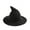 Black, variant on Witch Hat for Women in Wool or Yarn with Wide Brim and Pointed Top, Magician Costume Accessory for Halloween and Themed Parties