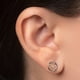 thumbnail image 2 of Aretes de oro 14k GIALLO Broquel Rueda de oro amarillo brillante y oro blanco brillante con circonia, 2 of 4