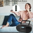 thumbnail image 5 of Boombox CD Player Portable, Cassette Player Combo with CD MP3 Bluetooth AUX TF USB FM Radio AC/DC Powered, with Remote Control, Headphone Jack, Stereo Sound for Home,Kids,Gift(Black), 5 of 8