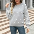 thumbnail image 2 of Xmyrz Womens Sweaters Polka Dot Printing Long Sleeve Knit Casual Holiday Pullover Sweater Cute Sweaters, 2 of 8