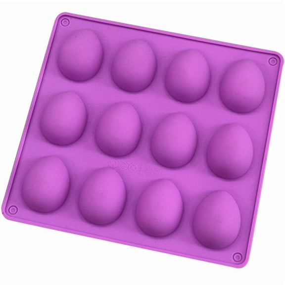 Easter Egg Silicone for Baking 12 Cavity Food-Grade Chocolate Molds Non-stick Egg Shaped Easter Freezer Molds