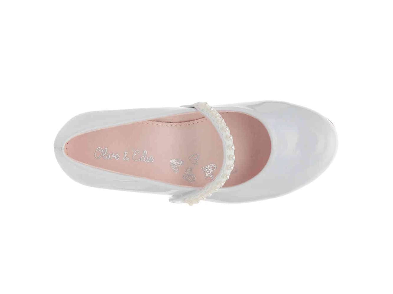 Olive & Edie Girls Pearl Slip On Pumps, White, Size Girls 12 M Olive & Edie Girls Pearl Slip On Pumps, White, Size Girls 12 M