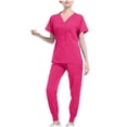 thumbnail image 1 of Tidyack , à Prix Réduit, Robes en Polyester pour Infirmière, Ensemble Séparé à Manches Courtes, Matériau Respirant, Uniforme Médical, Robes Jetables, Utilisation en Salle Blanche, Conception Légère, pour les Travailleurs de la Santé, 1 of 9