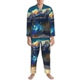 thumbnail image 3 of Balery Sunshine Underwater Sand Turtle Pijama para Hombre de Dos Piezas con Manga Larga, Conjunto de Dormir y Descanso Suave con Bolsillos-Large, 3 of 7