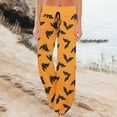 thumbnail image 2 of Women's Halloween Pumpkin Print Lounge Pants, Comfortable Drawstring Waist Pajama Bottoms, Fall Sleepwear, 2 of 5