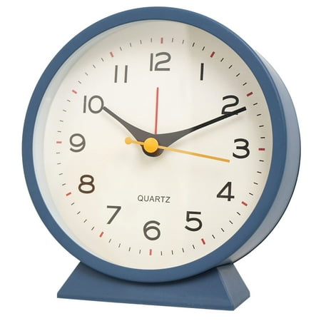 

SHISEDECO 4.5 Battery Operated Antique Retro Analog Alarm Clock Small Silent Bedside Desk Metal Cl