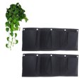 thumbnail image 3 of 2PCS 4 Pockets Mounted Planting Bag Wall Planting Pot Pouch Container Hanger (Black), 3 of 6