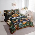 thumbnail image 2 of Catabedysis Country Style Camping 7-Piece Twin Bedding,Happy Camping Print Bedding Comforter Set For Boys,Multicolor,Black Reversible, 2 of 7