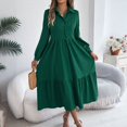 thumbnail image 2 of Women's Casual Long Sleeve Shirt Dress With Lapel Collar And Ruffles For Daily Wear Travel Party Fall Winter Outfit, 2 of 2