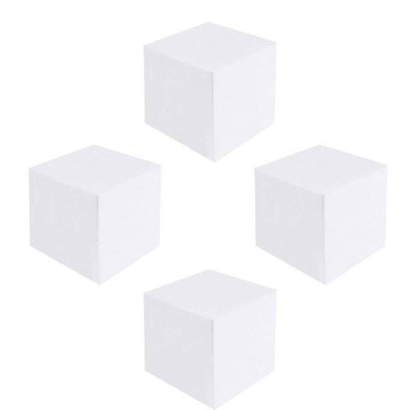 NIYANGLE modeling bricks Square Block for Artists White Foam Cake Display Craft Projects 4Set