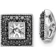 thumbnail image 1 of 14K White Gold Black Diamond Square Jacket Earrings (9 X 9) Made In India ejm5313-bk-025-wa, 1 of 5