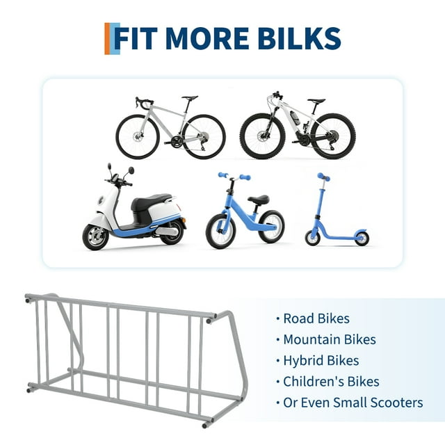 GloryStar Floor Bicycle Rack, Durable Steel Parking/Storage Stand for Garage, Street, Yard and Bike Events