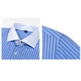 thumbnail image 4 of Dresfit Button Down Shirts for Men Striped Dress Shirt Spring Big and Tall Long Sleeve Solid Tops 2026 Button Up Muscle Fit Office Work Shirt Blue S, 4 of 6