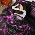 thumbnail image 4 of Castle Fairy Gothic Skull Bedding Comforter Set 7-Piece for Boys Girls,Abstract Green Lightning King Bedding Sets,Exotic Style Ultra Soft Bed Sheets,Ultra Soft Home Decor,Reversible, 4 of 8