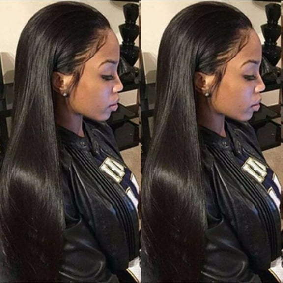 Women's long layered wig, natural wave wig, human hair side parting, heat resistant, lightweight, tangle free, suitable for daily use and clothing
