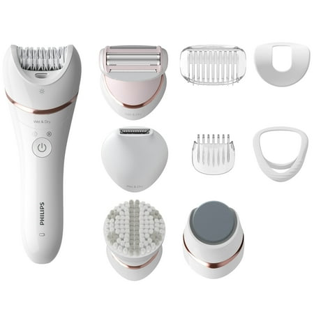 Philips Epilator Series 8000 5 In 1 Shaver, Trimmer, Pedicure and Body Exfoliator with 9 Accessories