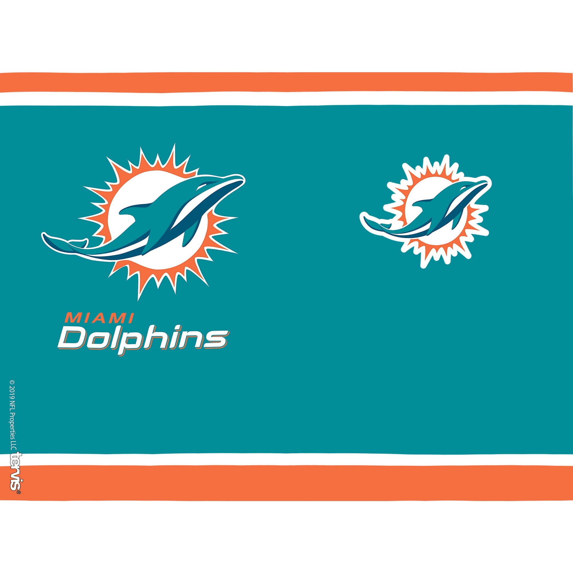 Miami Dolphins NFL Large Team Color Clear Sports Bottle