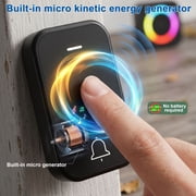BUSATIA Wireless Doorbell,No Battery Required Doorbell with 2 Receivers 1 Button,63 Selectable Chimes,Adjustable Volume with RGB Light,IP68 Waterproof Doorbell for Home, Classroom,Hospital