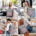 thumbnail image 3 of Lovevook Laptop Bag 15.6",Women Work Computer Bag Teacher Nurse Backpack Purse with USB,Waterproof Travel Backpack College Bookbag(Grey-Light Purple), 3 of 7