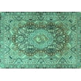 thumbnail image 1 of Ahgly Company Indoor Rectangle Persian Turquoise Blue Traditional Area Rugs, 2' x 4', 1 of 4