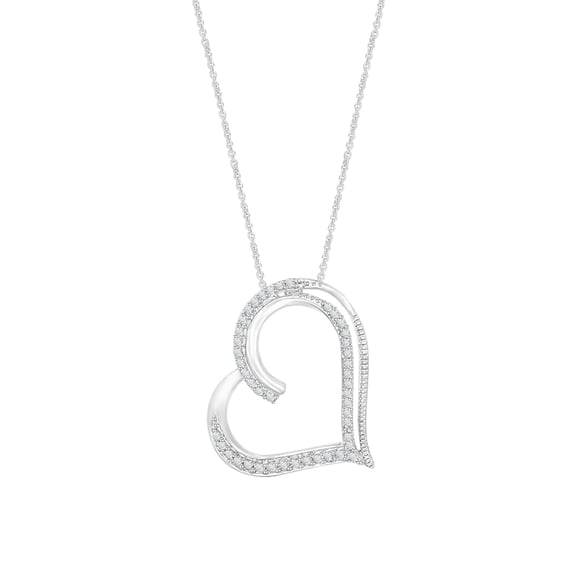 Lab Created Moissanite Diamond Heart Pendant in 18K White Gold Plated Sterling Silver D Color, VVS1 Jewelry Gift For Women Her