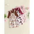 thumbnail image 3 of RUINIXCW Baby Girl Outfit, Long Sleeve Romper with Floral Overall Pants Fall Outfit Clothing Set, 3 of 9