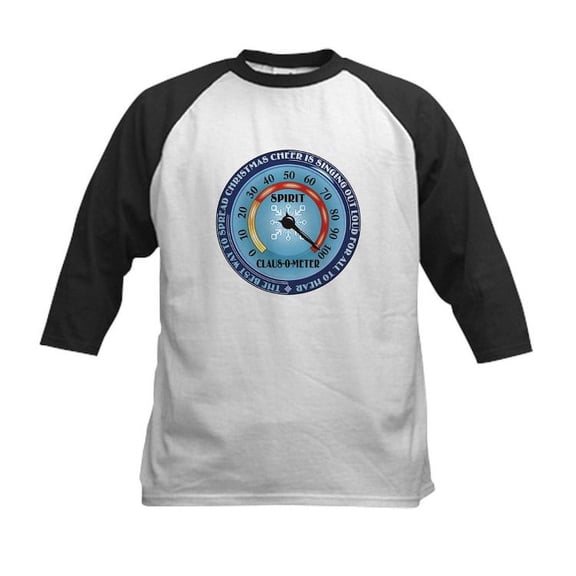 CafePress - Clausometer Kids Baseball Jersey - Kids Cotton Baseball Jersey, 3/4 Sleeve Shirt