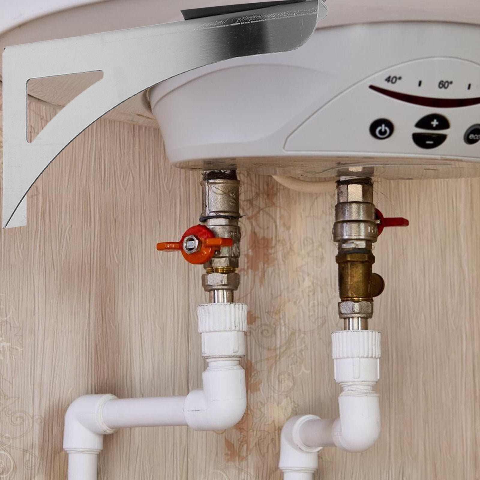 Soimiss 1Pair Metal Water Heater Holder Durable Stainless Steel Wall Mount Stand
