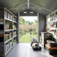 thumbnail image 3 of 8x6 FT Outdoor Storage Shed with Floor,Lockable Double Doors, Ramp,Windows & Vents - Waterproof Garden Tool Shed,All-Weather Garden House,for Backyard,Garden,Poolside,Bike,Lawn Mower,Patio Furniture, 3 of 8