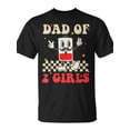 thumbnail image 2 of SR Hippie Face Battery Dad Of 2 Girls Retro Groovy Fathers Day T-shirt, 2 of 5
