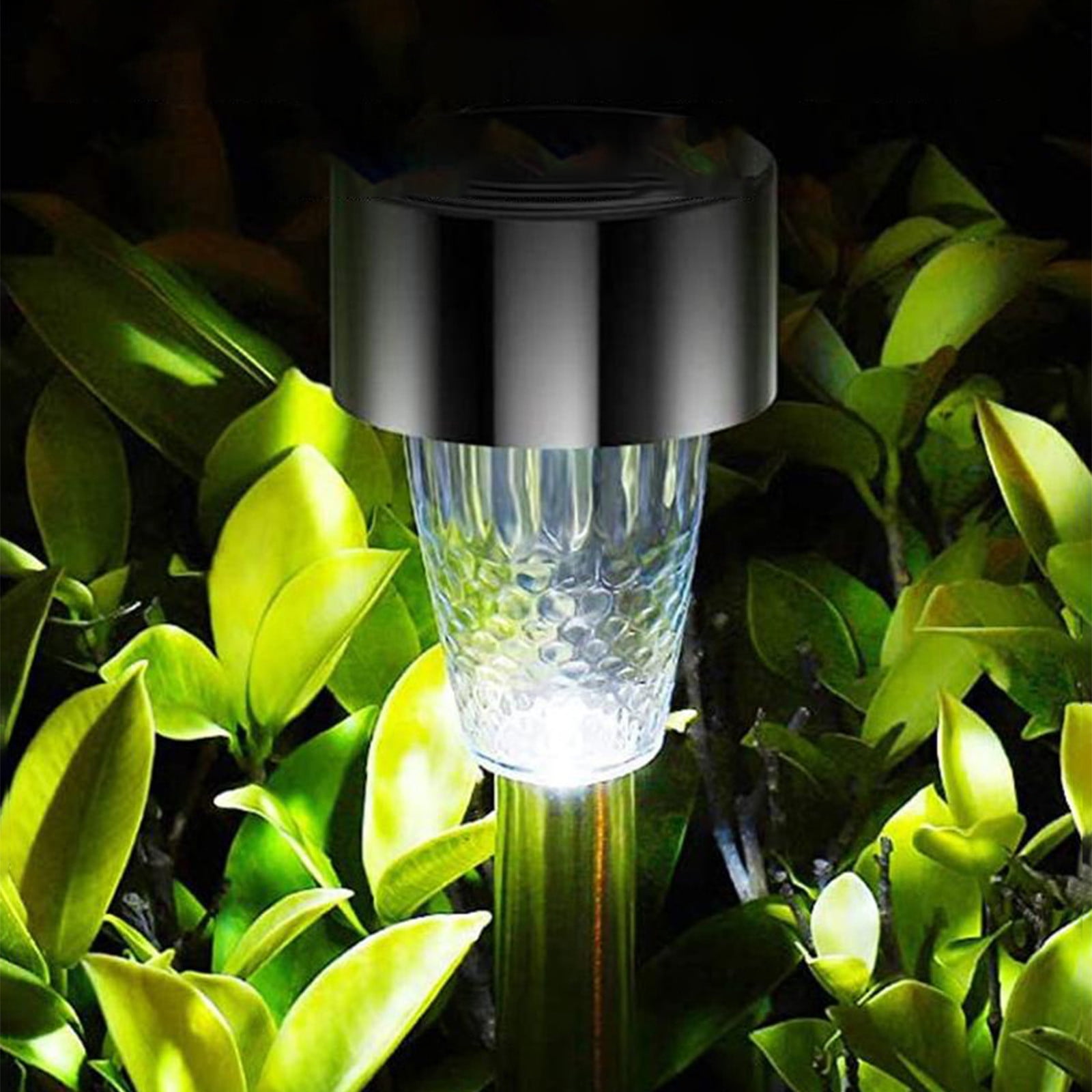 10 Pack Solar Powered Outdoor LED Landscape Lights Waterproof Garden Lighting Stainless Steel Ground Spotlights for Yard Patio Driveway