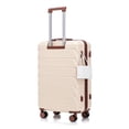 thumbnail image 1 of 28 Inch ABS Hard Shell Large Travel Checked Luggage - Scratch Resistant Surface Four Multi-Directional Wheels, With Combination Lock and Side Hooks .(Beige), 1 of 3