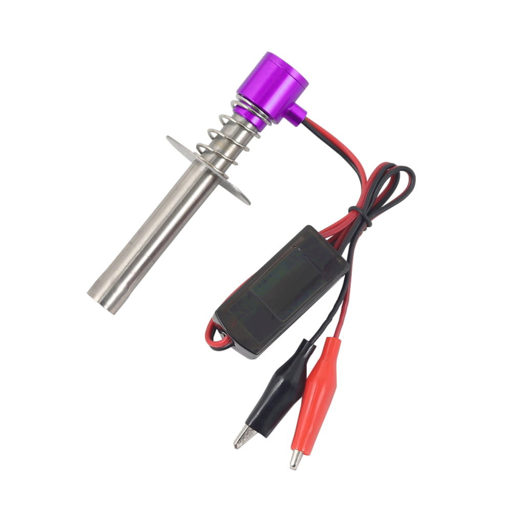 Purple RC Glow Plug Igniter,Durable Aluminium Engine Igniter Glow Plug for HSP 1/10 Nitro RC Car Upgrade Accessory